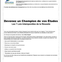 Devenez un Champion de vos Études : Les 7 Lois Intemporelles de la Réussite